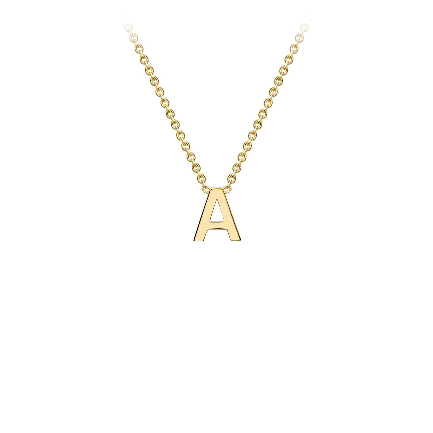 9ct Yellow Gold 'A' Initial Adjustable Letter Necklace 38/43cm
