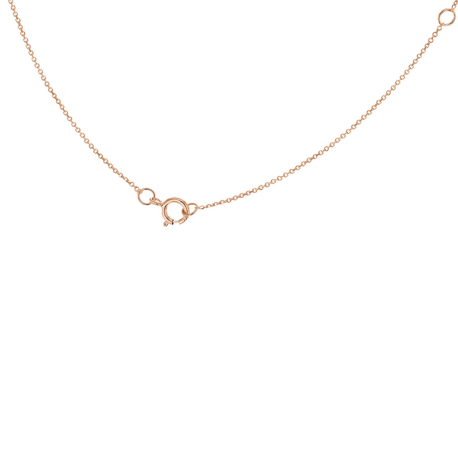 9ct Rose Gold 'I' Initial Adjustable Letter Necklace 38/43cm