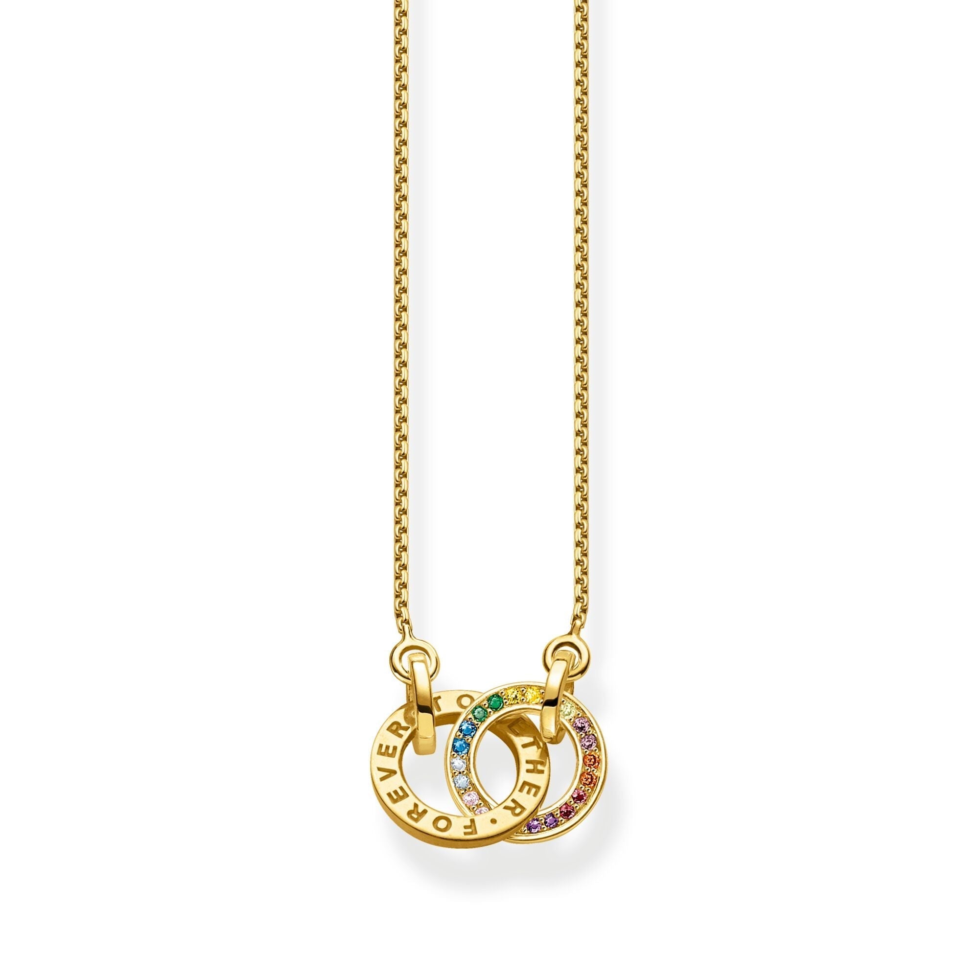 THOMAS SABO Necklace Together with Two Rings Gold Plated